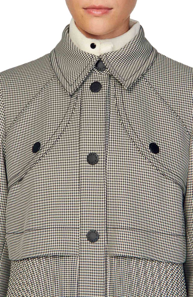 SANDRO Houndstooth trench coat | Nordstrom