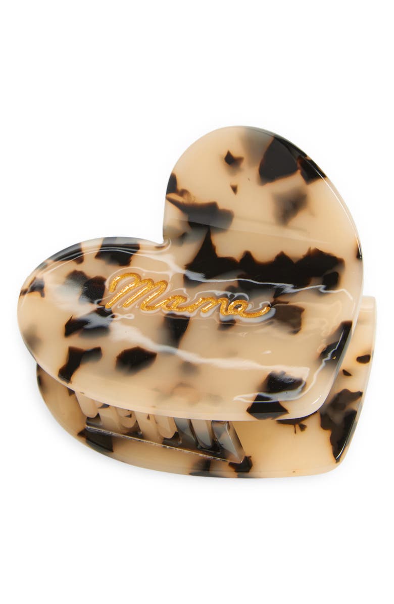 Solar Eclipse Hand-Painted Mama Heart Claw Hair Clip, Main, color, 