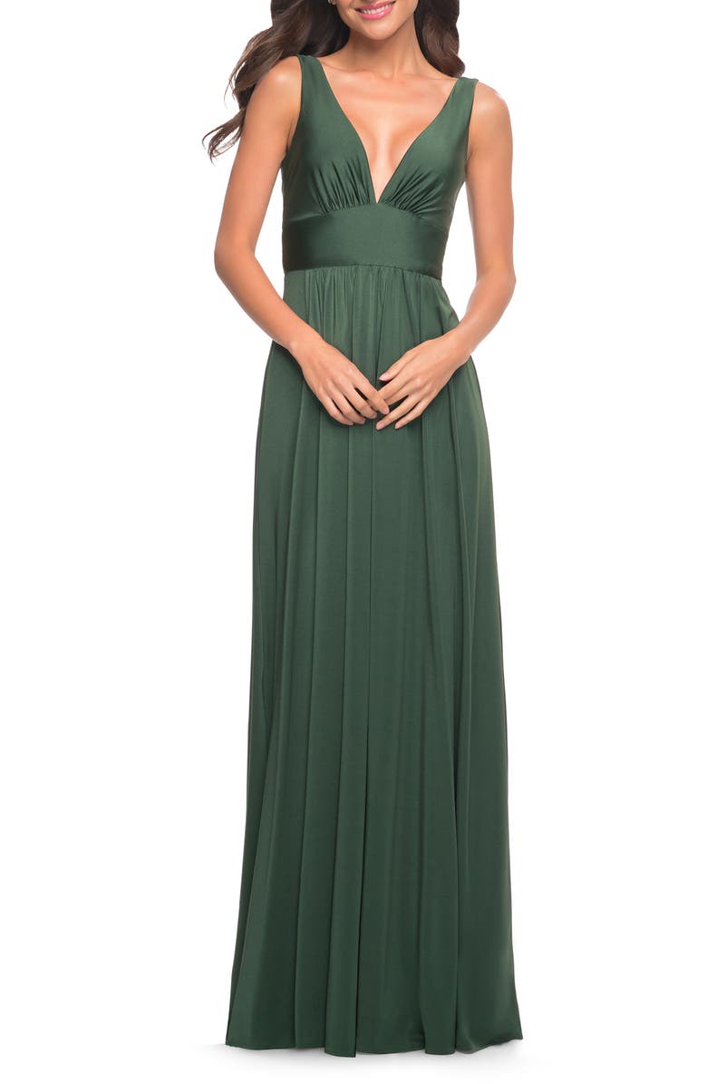 La Femme Simply Timeless Empire Waist Gown, Alternate, color, 