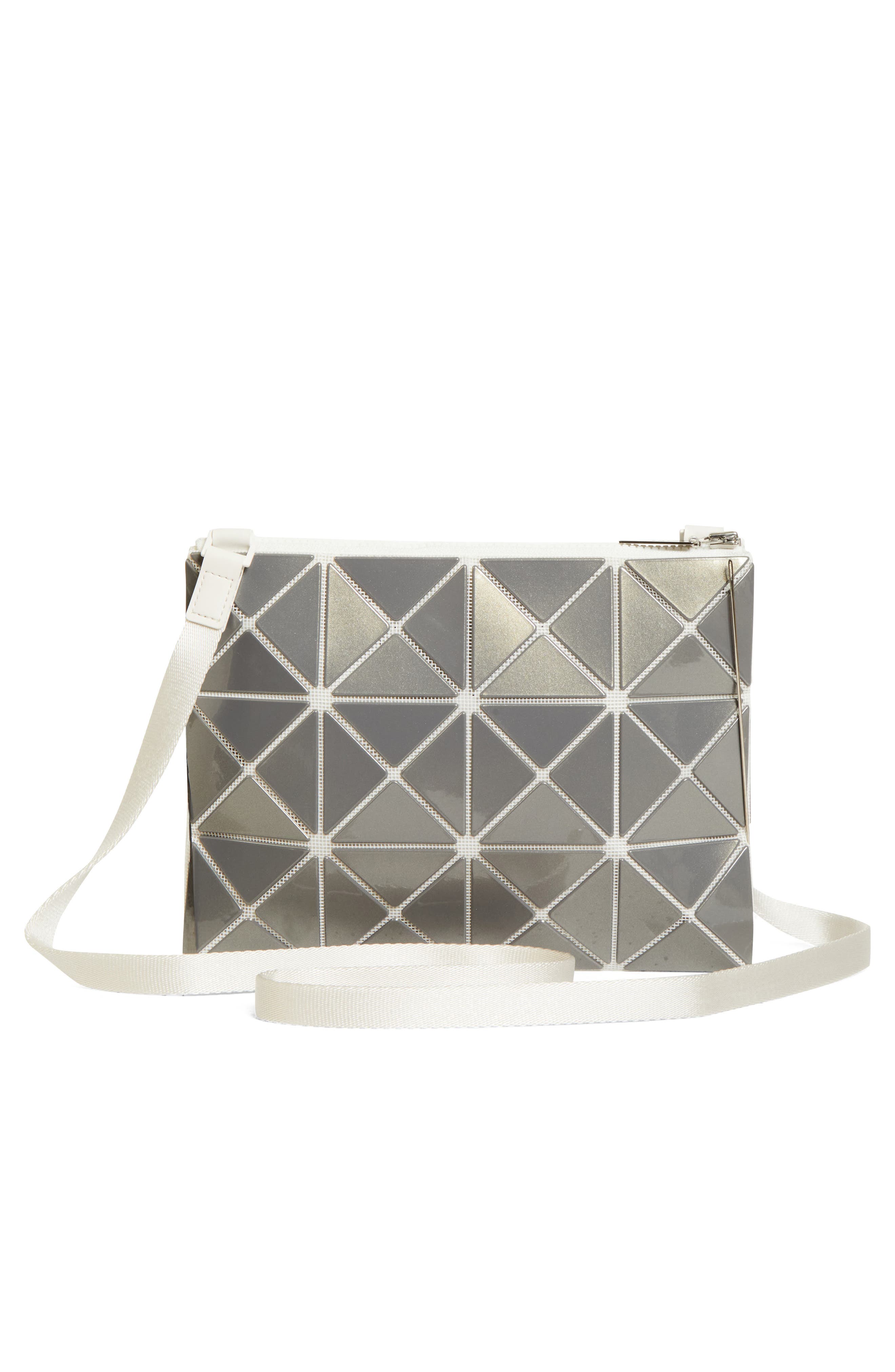 Bao Bao Issey Miyake Lucent Metallic Crossbody Bag, Alternate, color, Stone Gray
