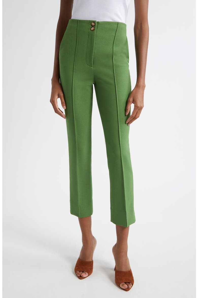 Kean Clean Waist Pintuck Pleat Crop Pants, Main, color, LEMONGRASS