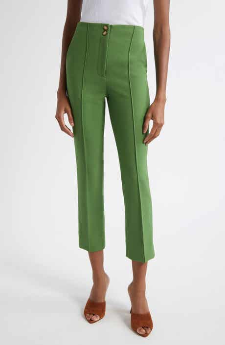 Veronica Beard Kean Clean Waist Pintuck Pleat Crop Pants