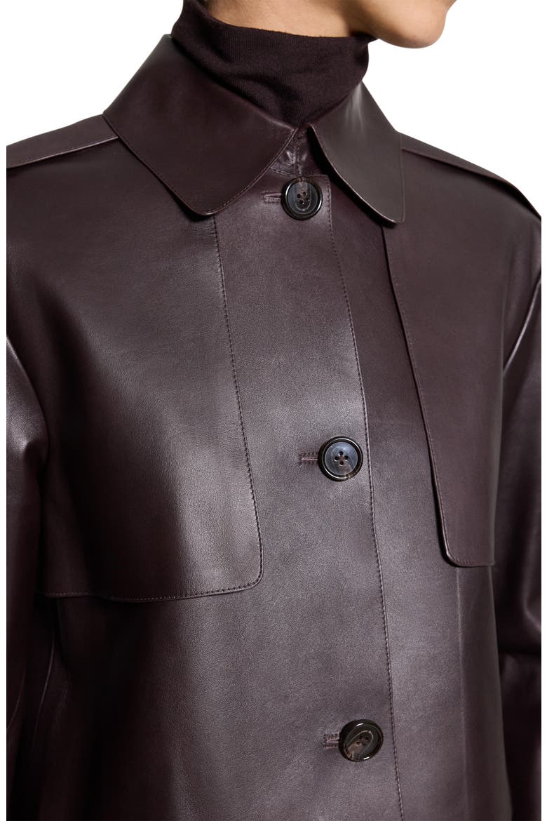 Crop Leather Jacket, Alternate, color, CACAO - DAJ