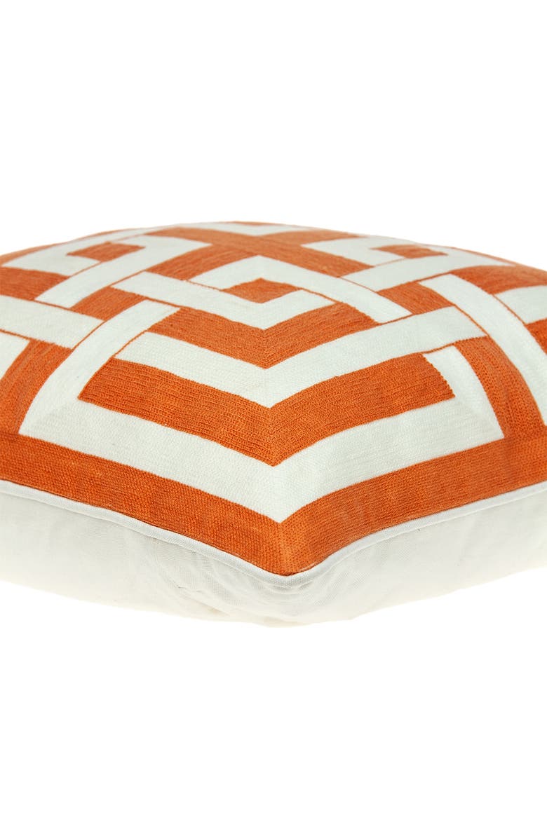 PARKLAND COLLECTION Simbel Embroidered Accent Pillow, Alternate, color, Orange