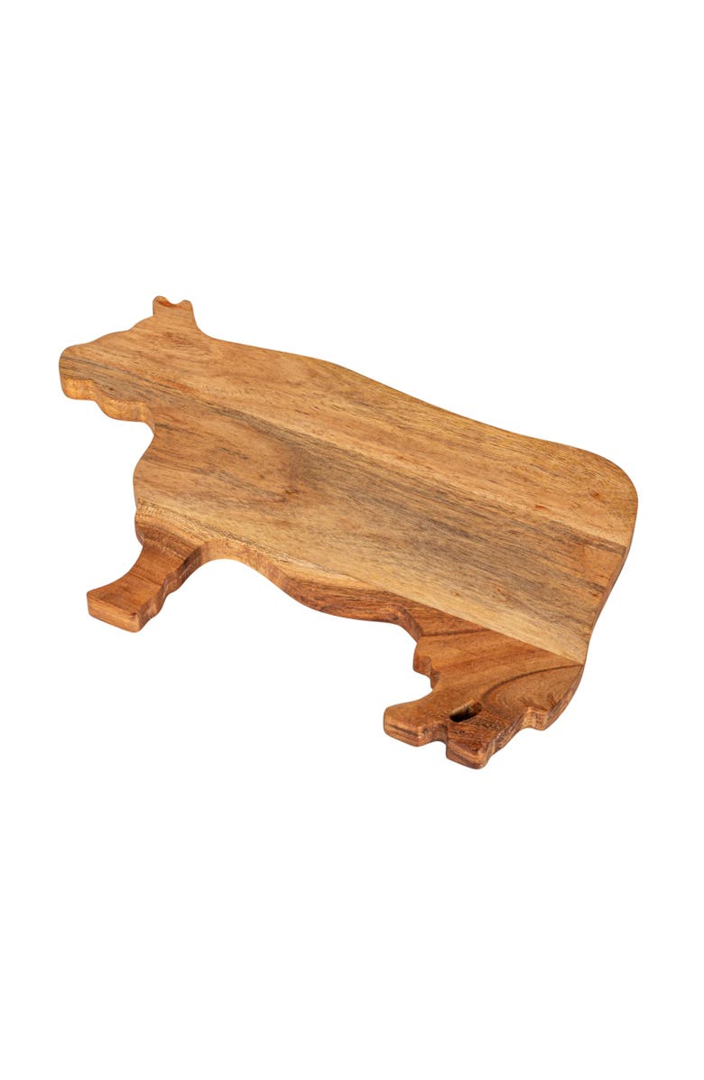 Storied Home Acacia Wood Cow Shaped Cheese/Cutting Board, Natural, Main, color, Natural