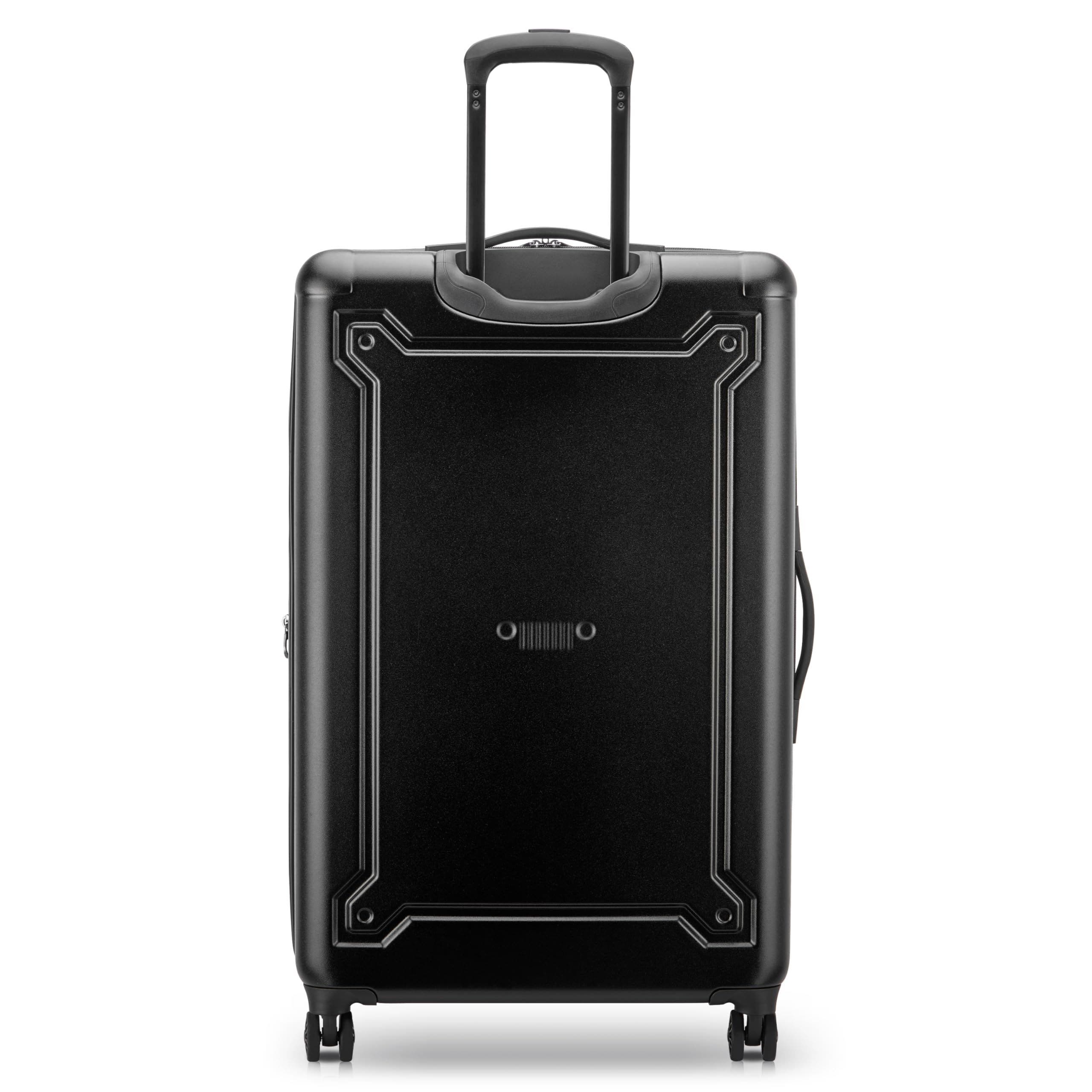 JEEP JH004C Checked-Large 28 Inch Hardside Expandable Luggage with Spinner Wheels, Alternate, color, Black