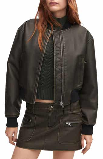 Worn Out Effect Bomber Jacket