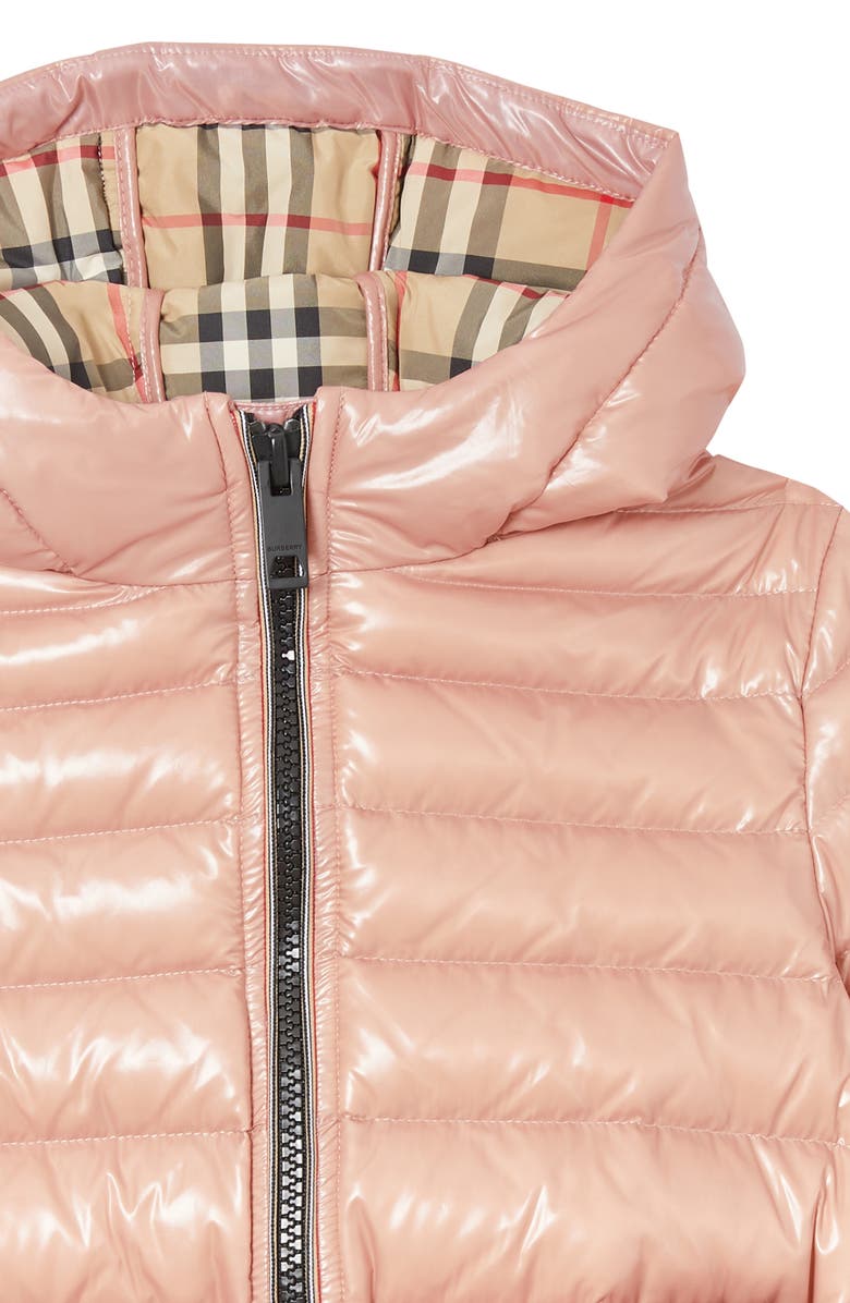 Burberry Sharona Belted Hooded Down Puffer Coat, Alternate, color, 
