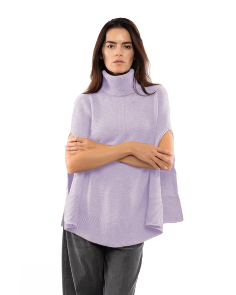 Pure Cashmere Turtleneck Poncho