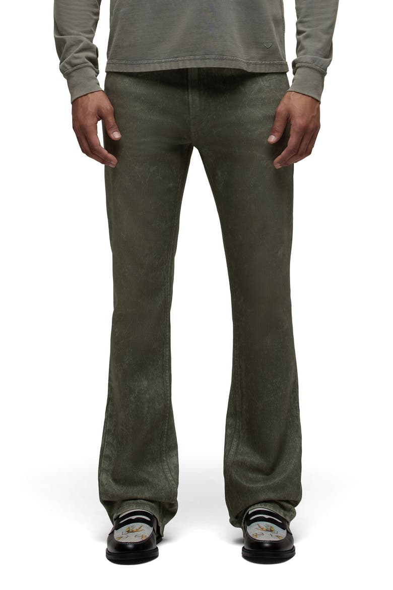 Walker Kick Flare Jeans, Main, color, WAX OLIVE