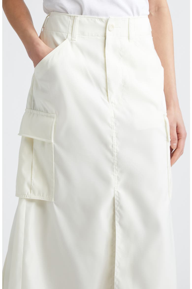 Insulated Nylon Twill & Satin Cargo Skirt, Alternate, color, OFF WHITE