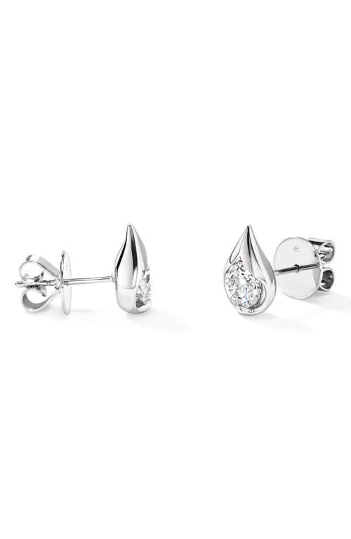 Hearts On Fire Lu Droplet Stud Earrings In 1.00 Ctw White Gold/diamond