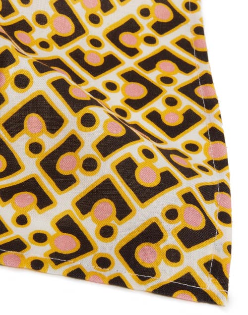 La Doublej Large Napkins Set Of 2 (45x45) Puzzle Rosa Pink In Puzzle Rosa Pink
