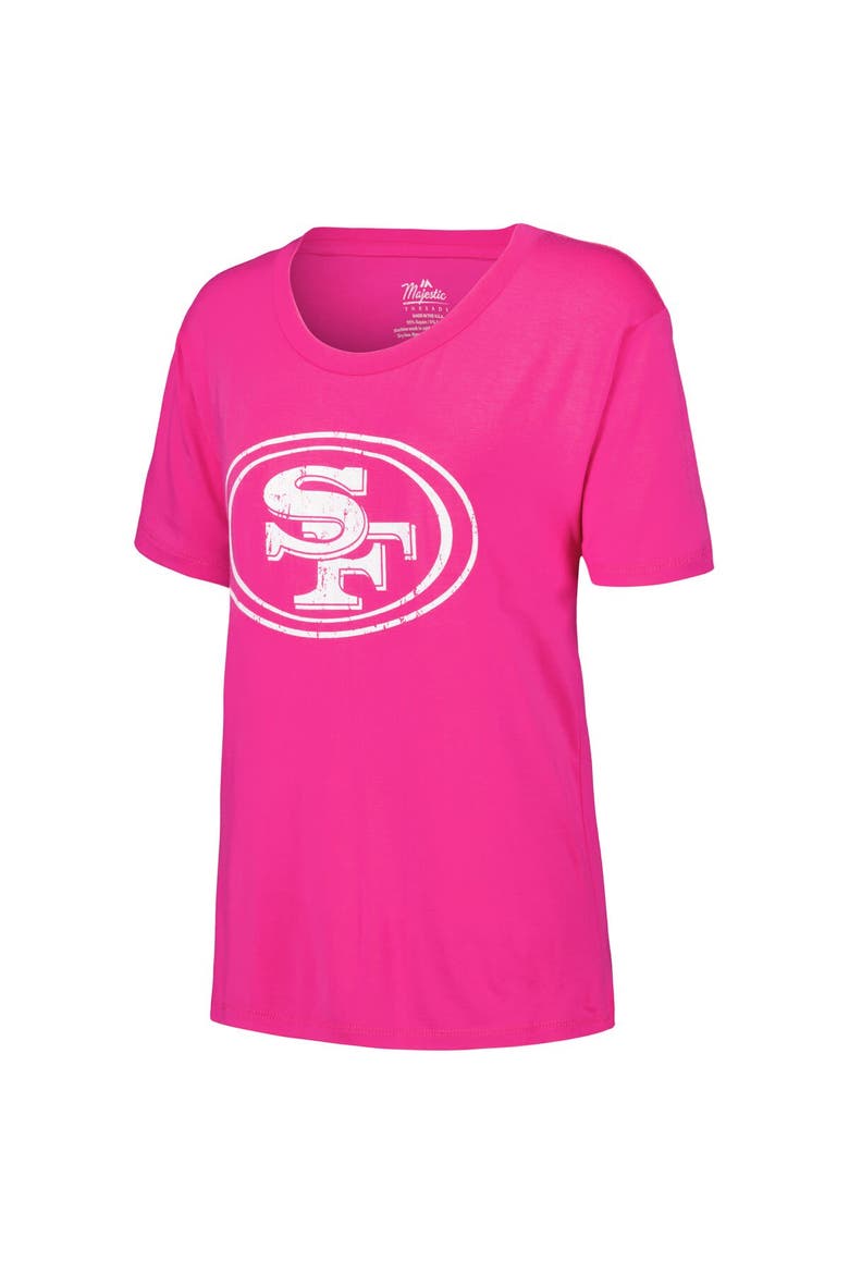 Women's Majestic Threads Christian McCaffrey Pink San Francisco 49ers Name & Number T-Shirt, Alternate, color, Pink