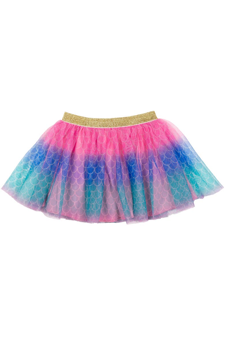Frozen T-Shirt and Tutu Skirt Set with Scrunchie, Alternate, color, Aqua Ariel Flounder
