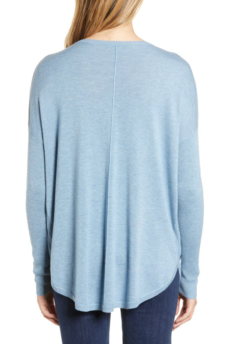 Everyday V-Neck Sweater, Alternate, color, BLUE CASHMERE HEATHER