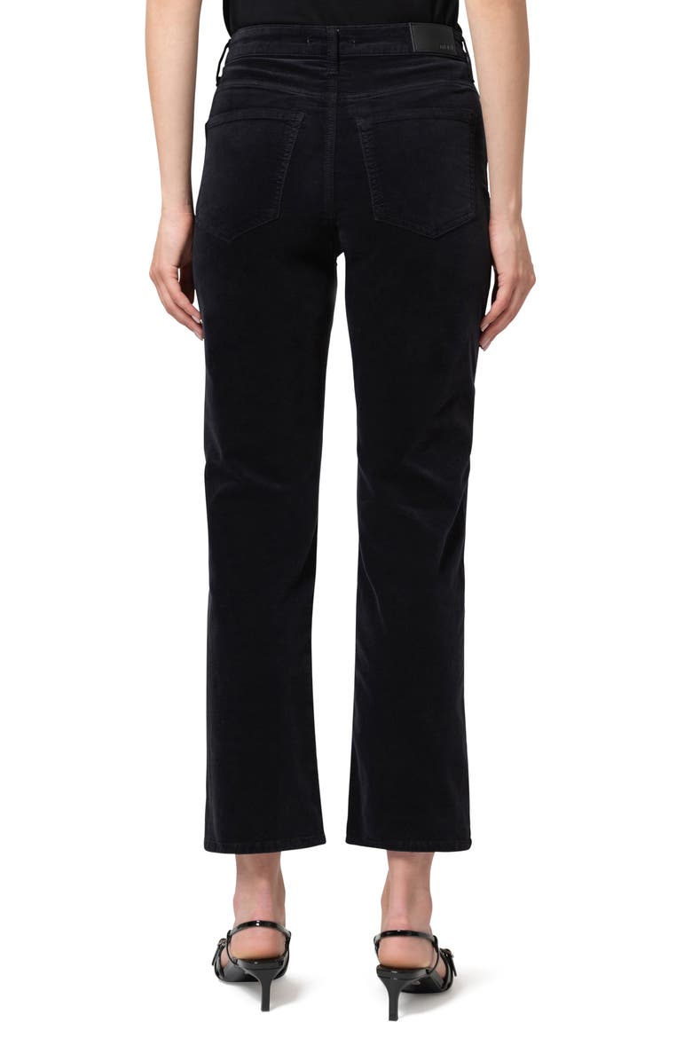 New York High Waist Ankle Straight Leg Velvet Pants, Alternate, color, BLACK VELVET