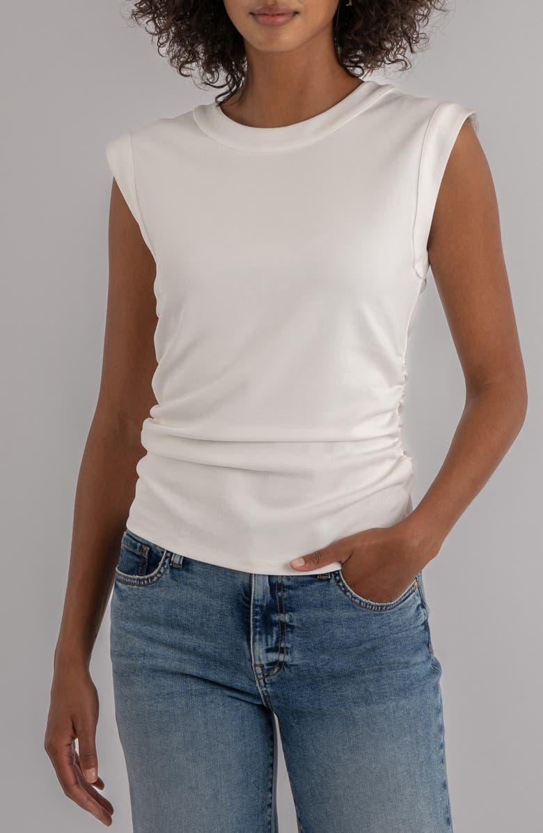 KUT from the Kloth Rayna Side Ruched Tank, Main, color, Ivory