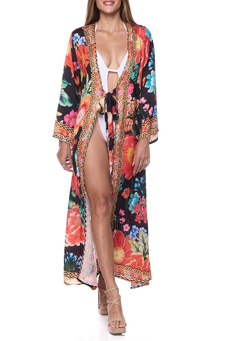 Belted Kimono, Main, color, BLACK
