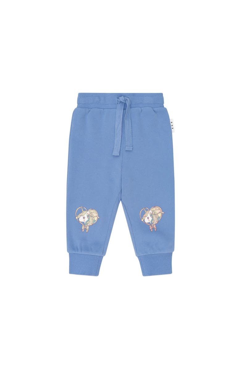 Huxbaby Whimsical Unicorn Trackpant, Main, color, Bijou Blue