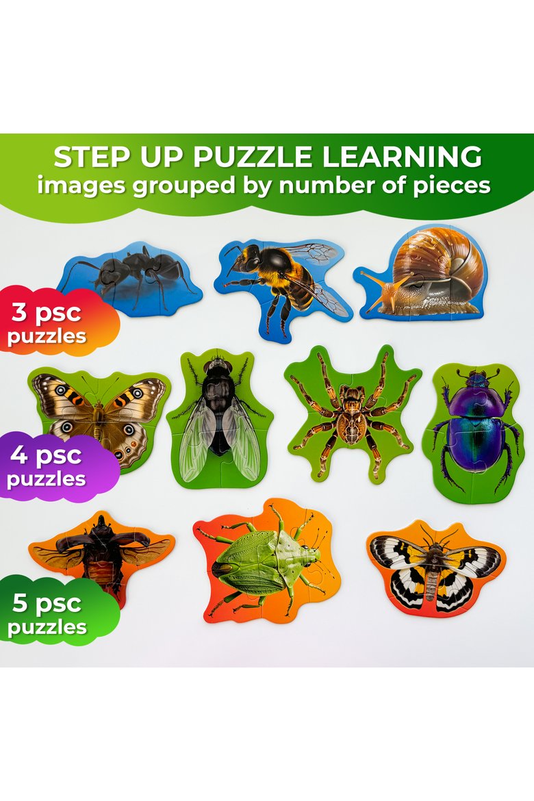 Large Floor Puzzle Set for Toddlers - 40 Piece Progressive Jigsaw Puzzles, Alternate, color, Bugs