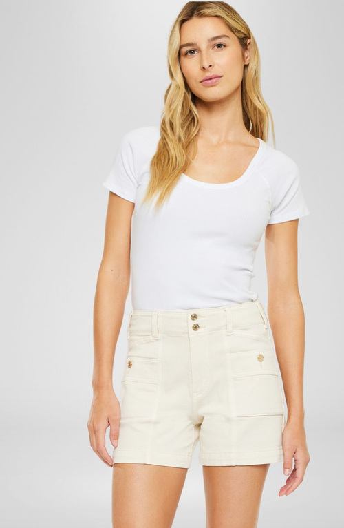 Kancan Carmel High Rise Shorts In Cream