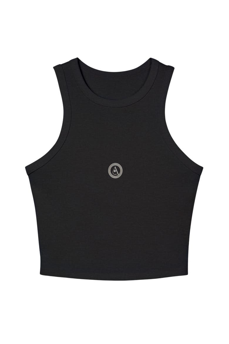 Tina Micro Rib Racer Tank Top, Main, color, BLACK