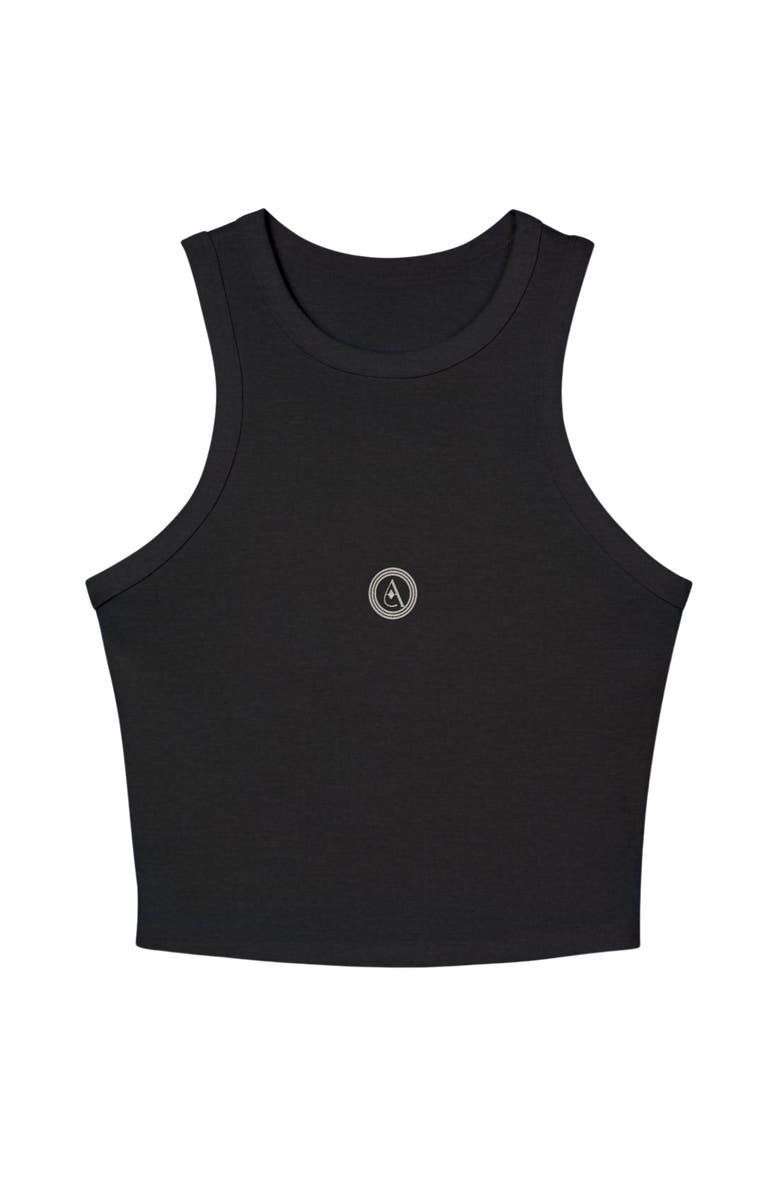 AKALIA Tina Micro Rib Racer Tank Top, Main, color, Black