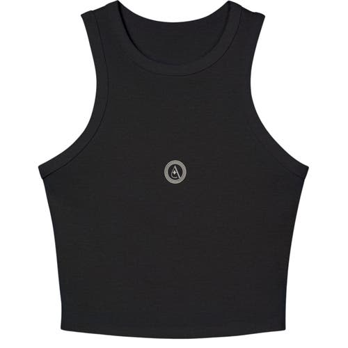 AKALIA Tina Micro Rib Racer Tank Top in Black 