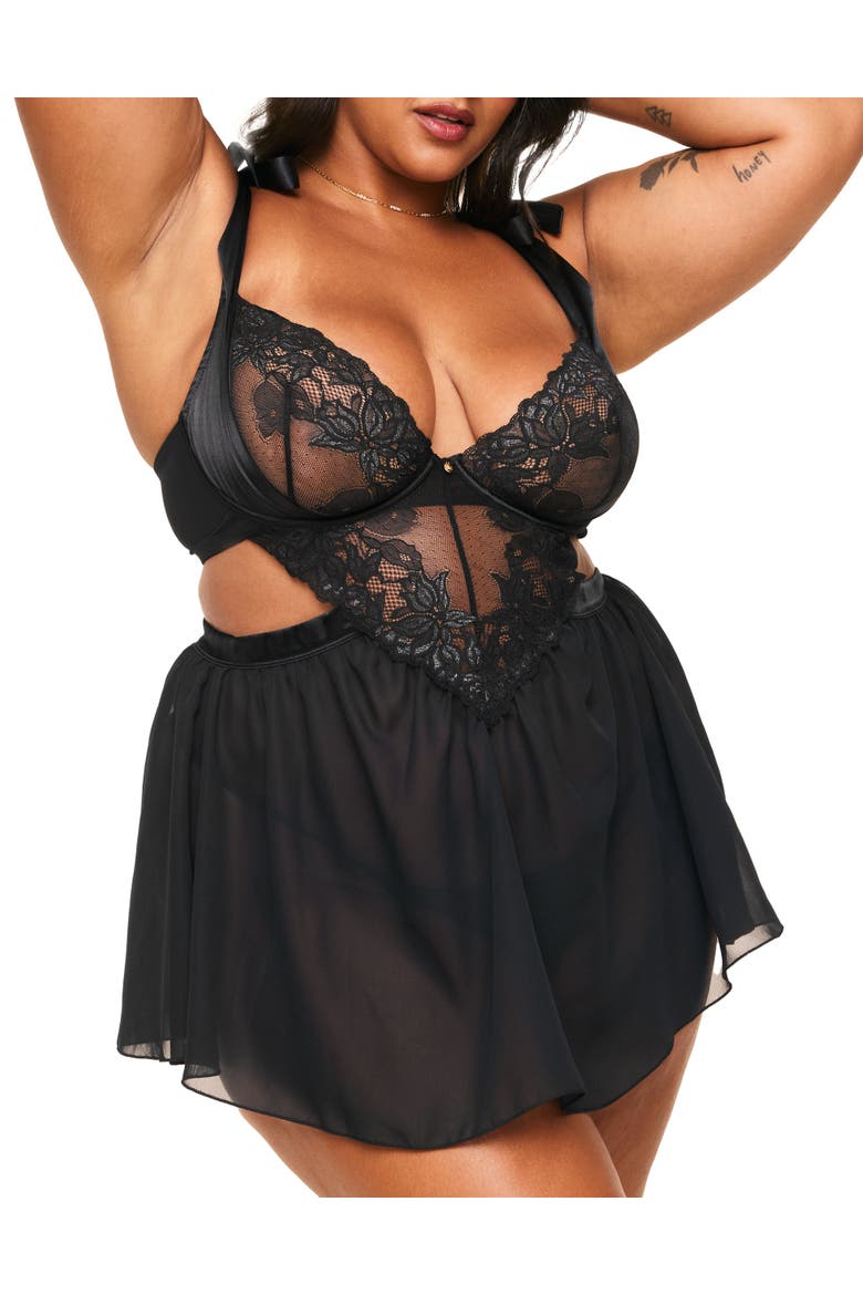 Fantasia Babydoll Lingerie, Main, color, Black
