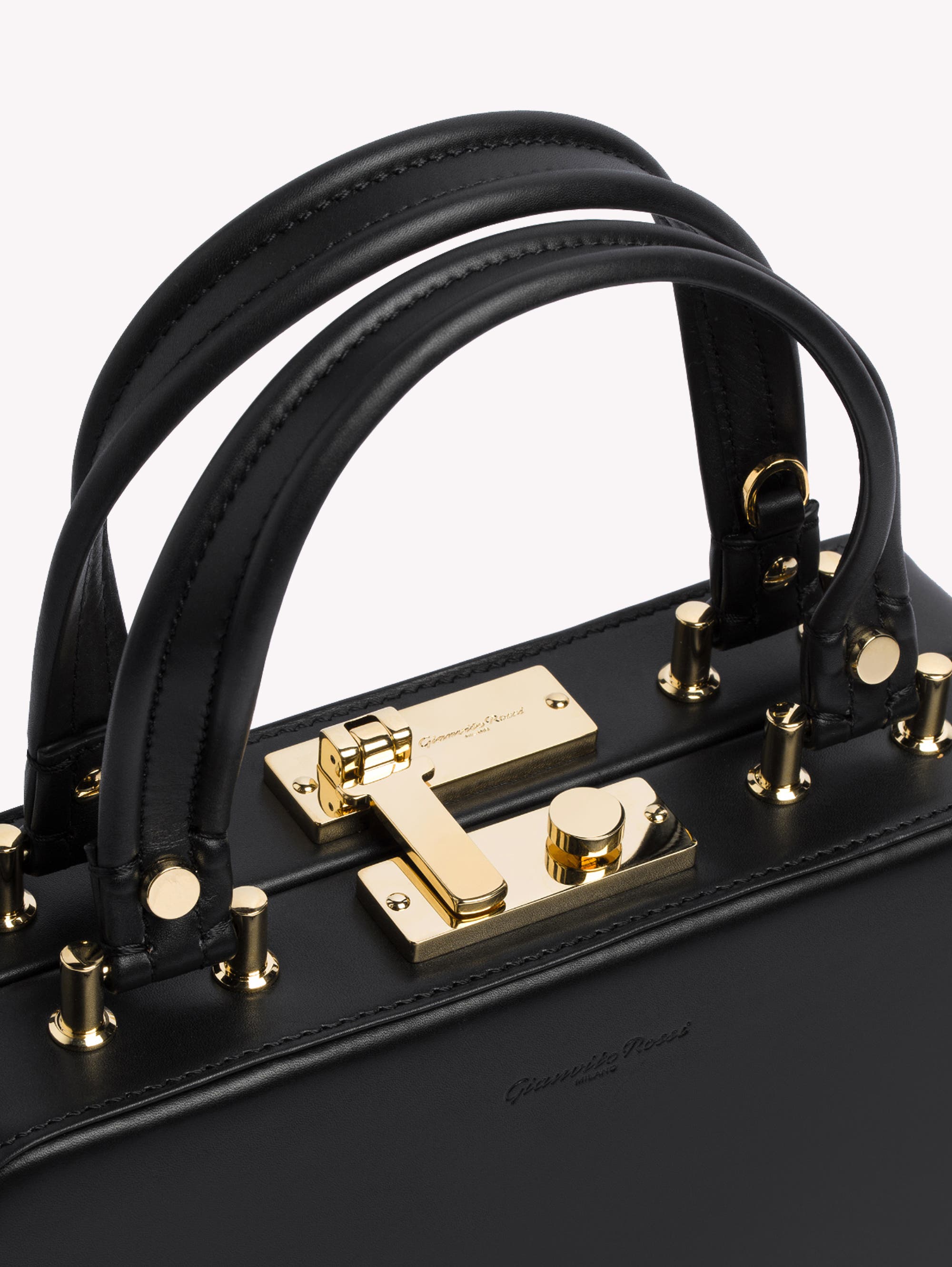 Gianvito Rossi Valì Top Handle bag, Alternate, color, Black Calf Leather