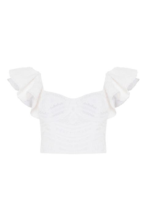 Rythmic Lace Flutter Top