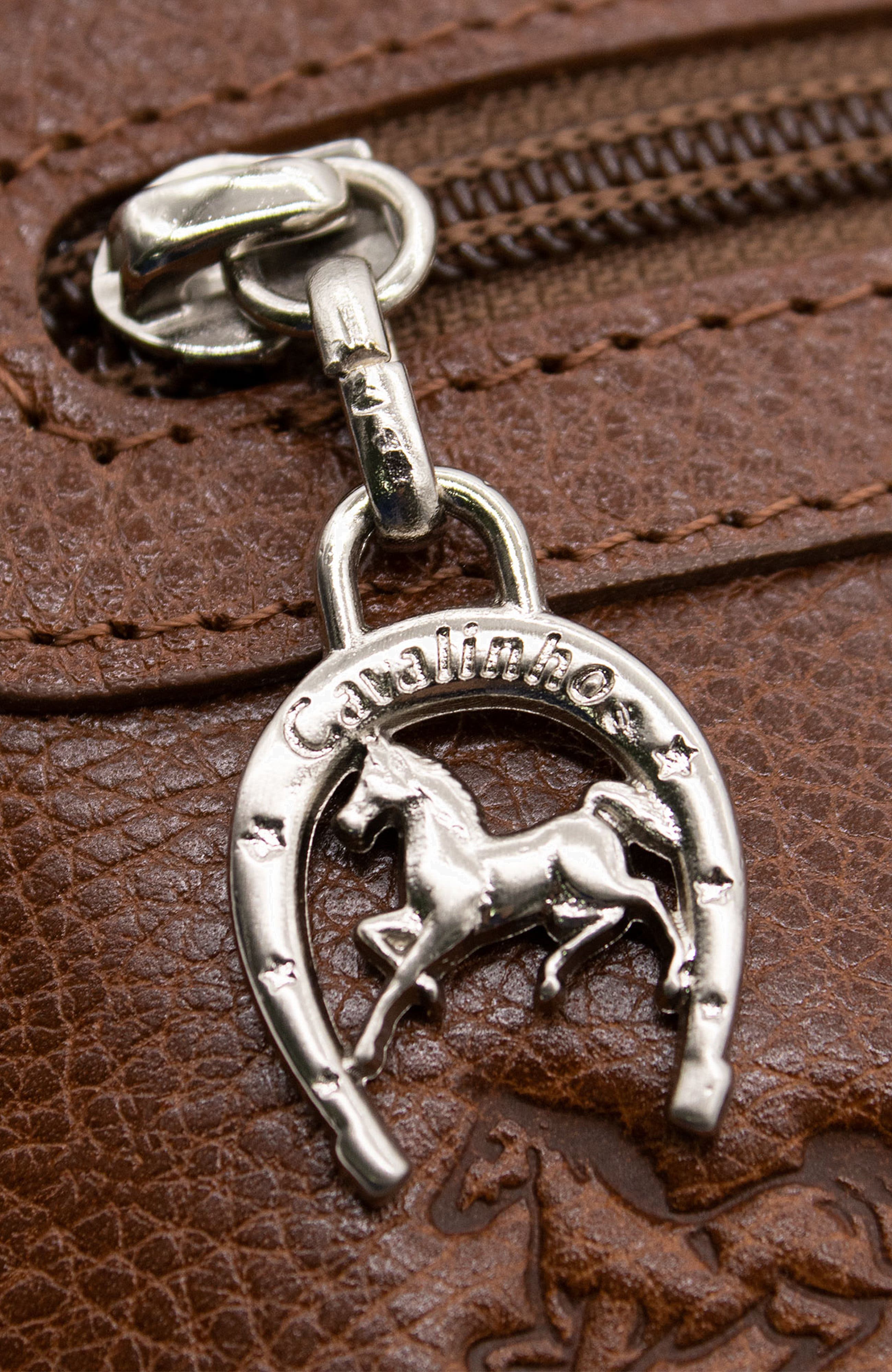 Cavalo Lusitano 251 Embossed Leather Crossbody Bag, Alternate, color, Camel Brown
