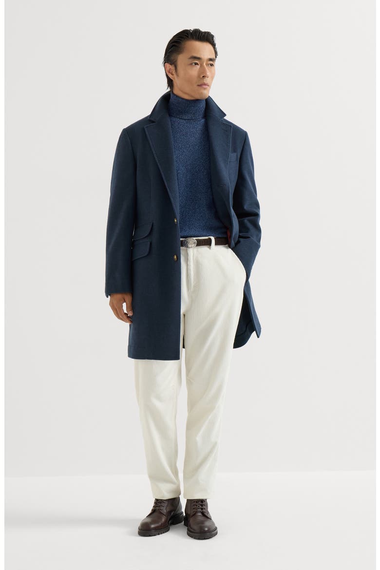 Lightweight water-resistant cashmere coat with double vents, Alternate, color, Avio Blue