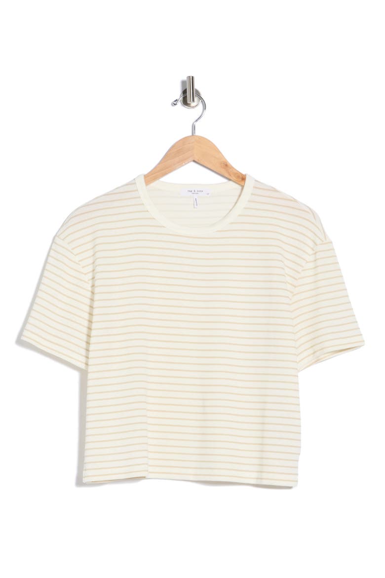 Lea Stripe Boxy Short Sleeve T-Shirt, Alternate, color, SANDSTORM