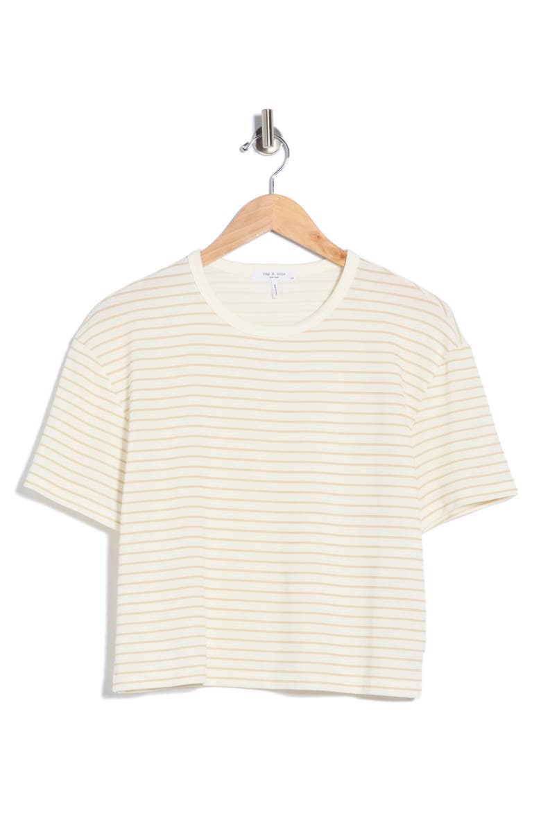 rag & bone Lea Stripe Boxy Short Sleeve T-Shirt, Main, color, Sandstorm