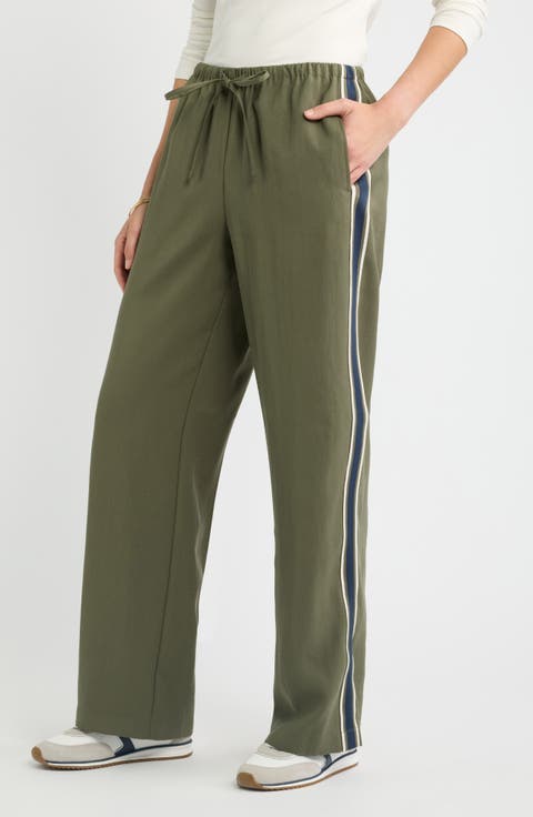 Pull-On Straight Leg Twill Pants