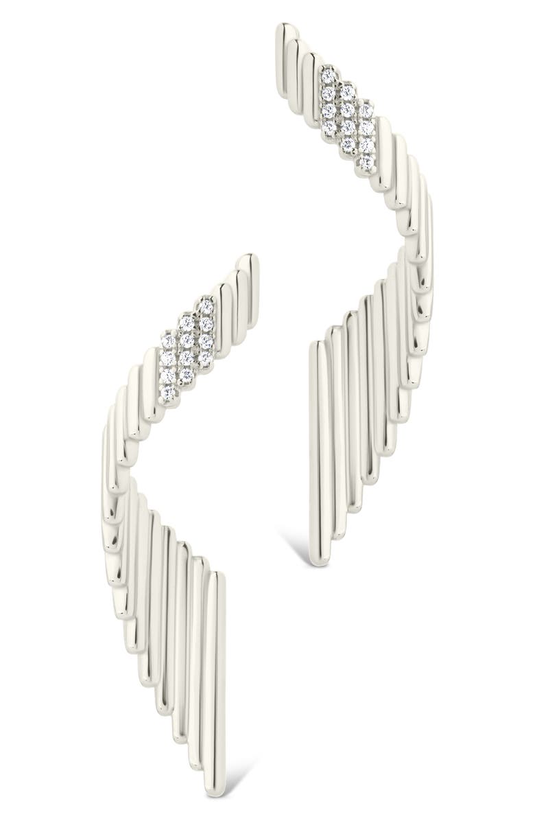 Sterling Forever Andrea Cubic Zirconia Drop Earrings, Alternate, color, Silver