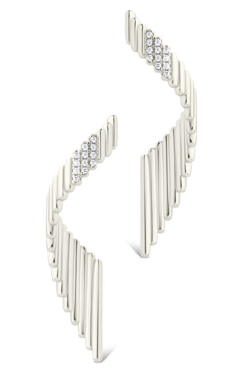 Sterling Forever Andrea Cubic Zirconia Drop Earrings In Metallic