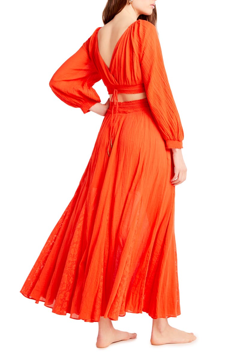 Free People Cleo Long Sleeve Crop Top & Skirt Set, Alternate, color, 