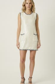 Modenaire Sleeveless Sequin Knit Mini Dress