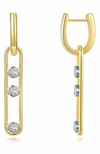 Lafonn Simulated Diamond Paper Clip Drop Earrings