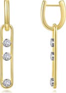 Lafonn Simulated Diamond Paper Clip Drop Earrings