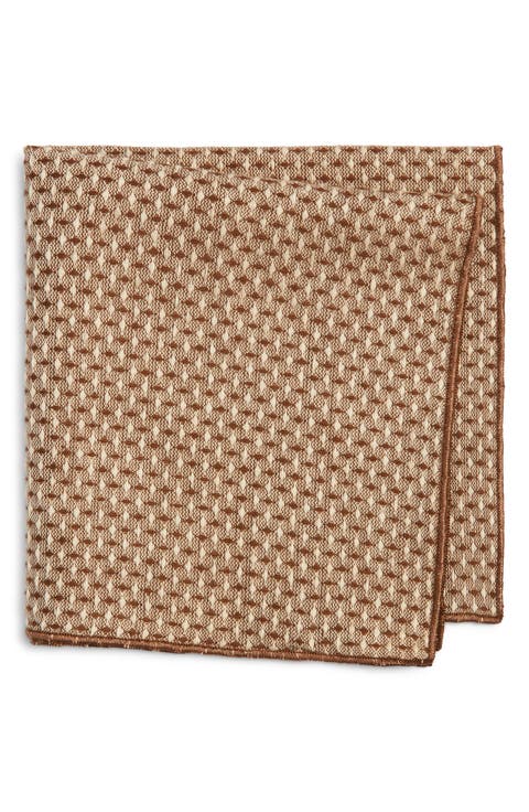 Brown Diamond Wool Pocket Square