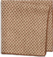 CLIFTON WILSON Brown Diamond Wool Pocket Square