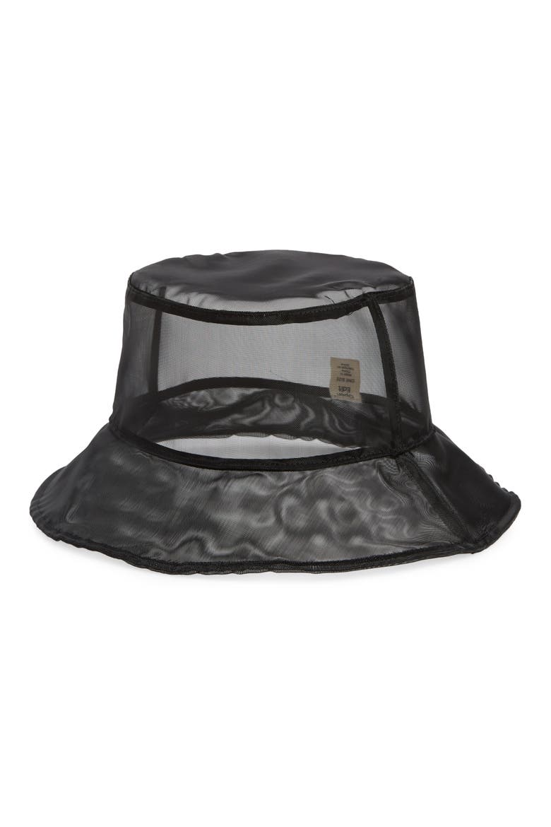Sheer Bucket Hat, Main, color, BLACK