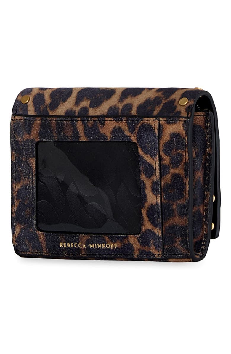 Rebecca Minkoff Darren Metro Leather Wallet, Alternate, color, Leopard