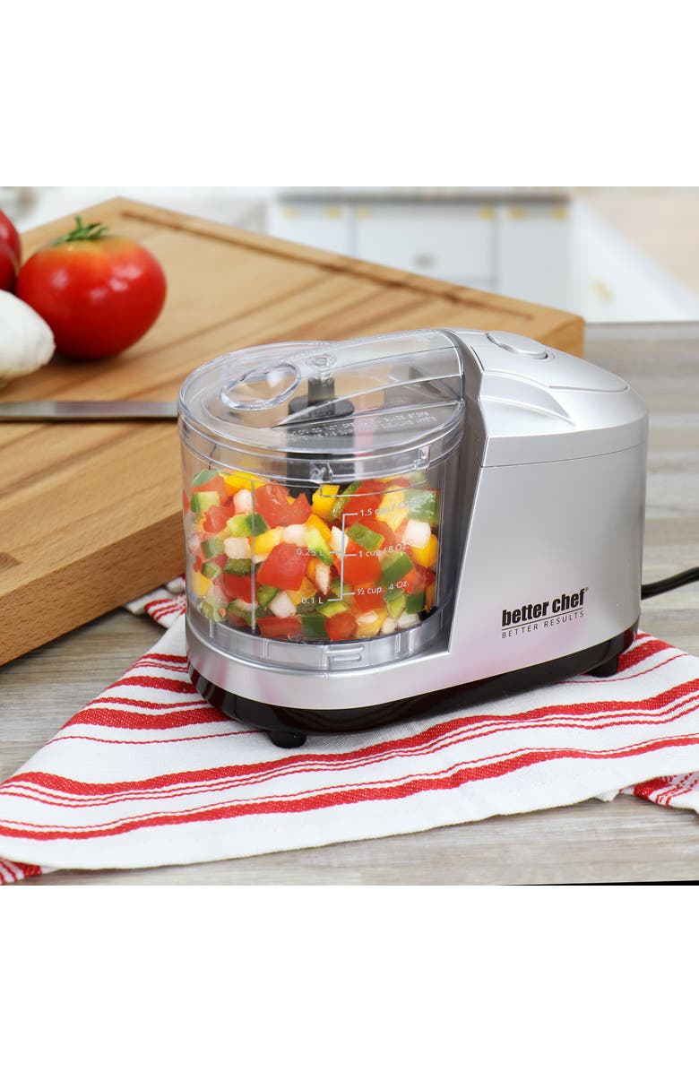 Better Chef 1.5 Cup Safety Lock Compact Chopper in Silver, Alternate, color, Silver