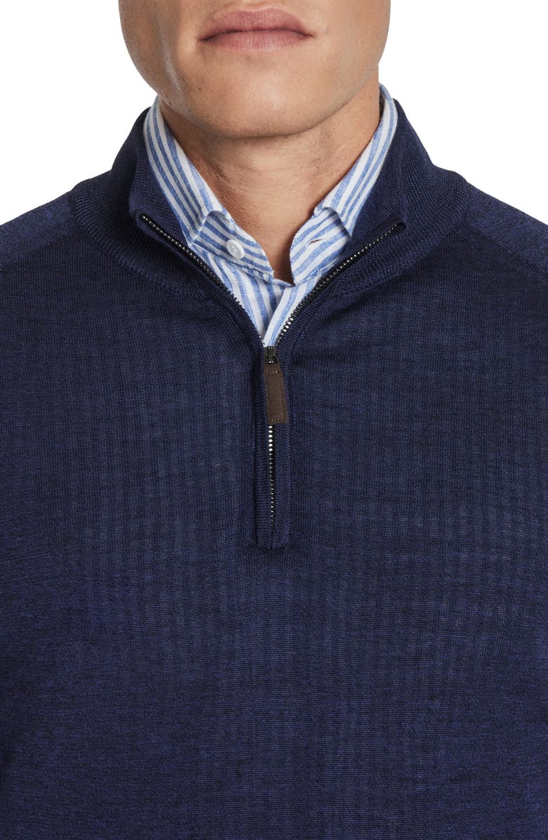 Jack Victor Braulio Quarter Zip Sweater, Alternate, color, Navy