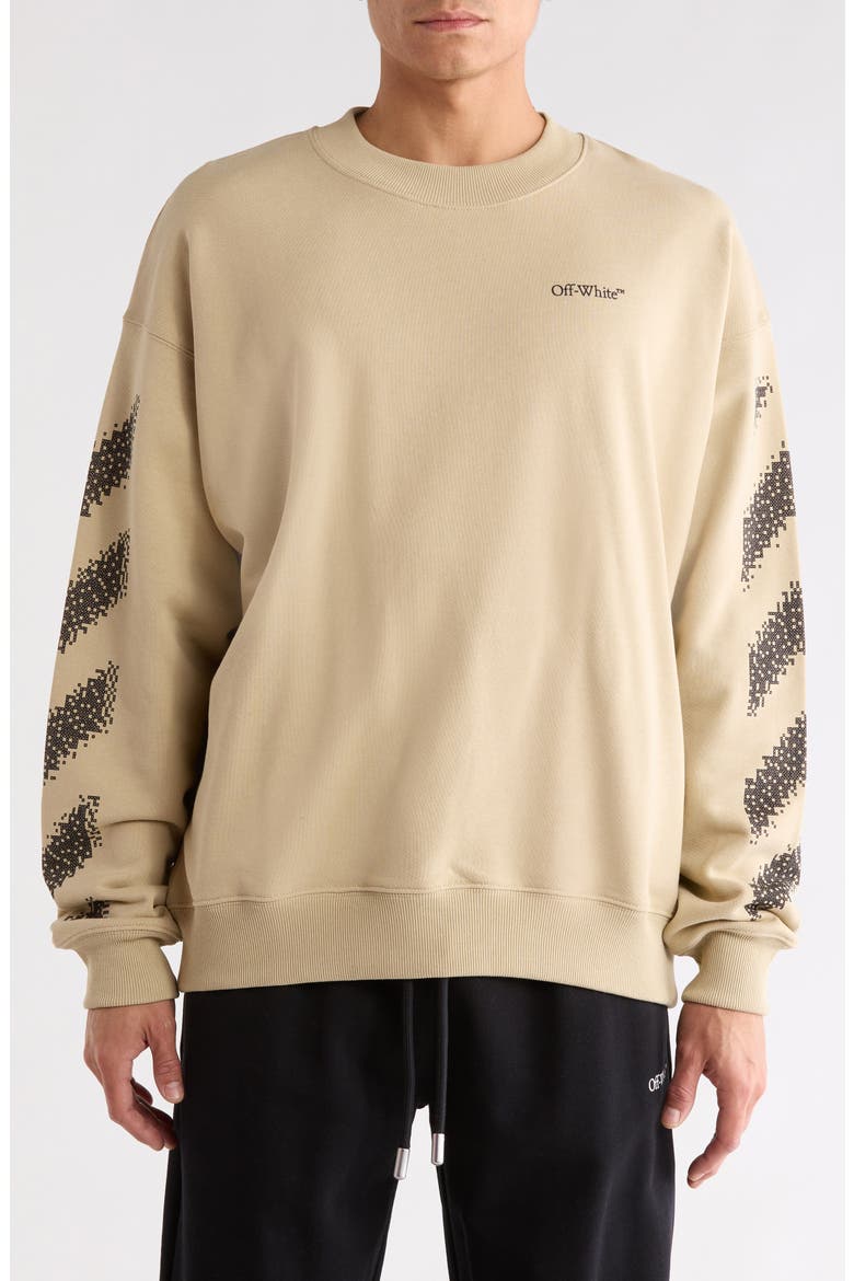 Pixel Diagonal Skate Sweatshirt, Main, color, BROWN RICE-BLACK